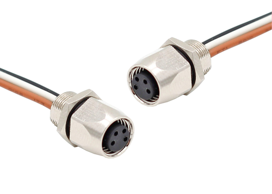 4 Pin M8 Socket 100mm Industrial Wiring Harness