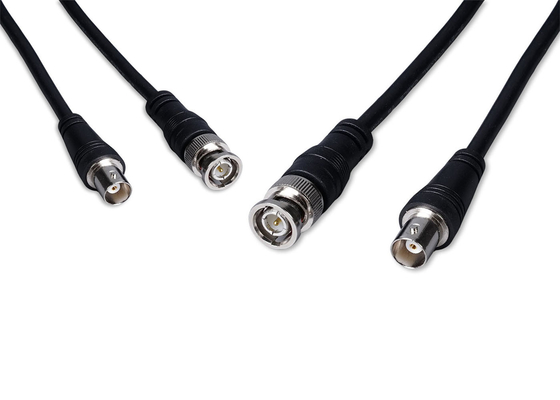 Black BNC Male To Male RF59 Cable Wiring Harness