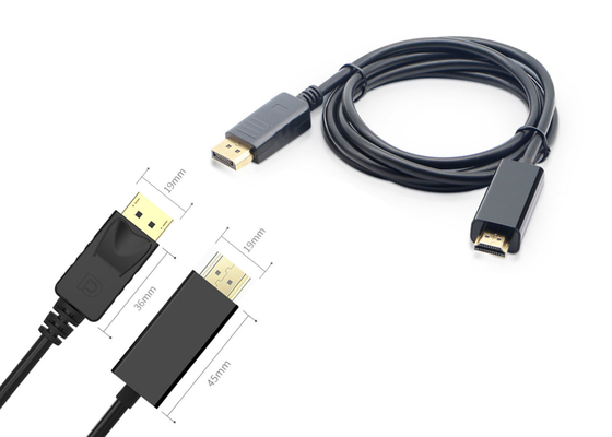 Communication PVC Jacket 5.5mm 500mm HDMI To DP Cable