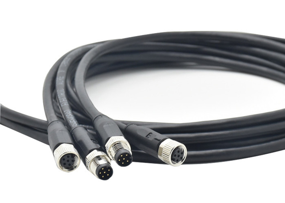 ISO Black Threaded IP67 M8 Waterproof Cable Wire