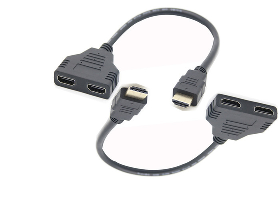 Injection Black 300mm 2 To 1 HDMI Adapter Cable