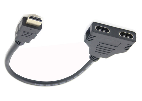 Injection Black 300mm 2 To 1 HDMI Adapter Cable