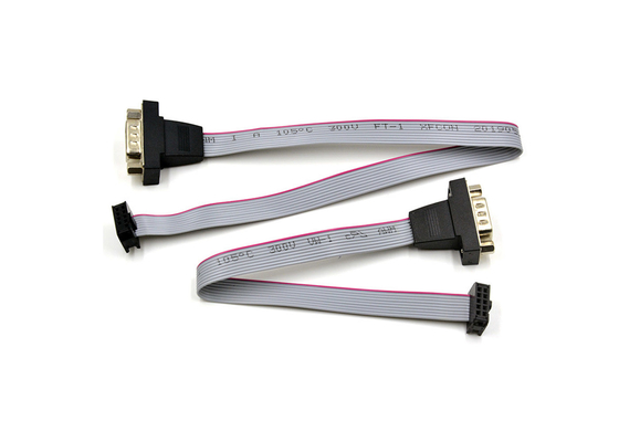 PVC Sheath DB 9P TO IDC 10P IDC Ribbon Cable