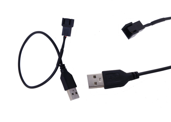 USB To 3 Pin 2464 22 AWG Overmolded USB To 3 Pin Cable